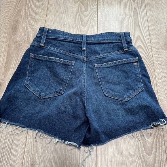 Madewell Women's Curvy High Rise Denim Shorts - Dark Blue - Picture 6 of 6